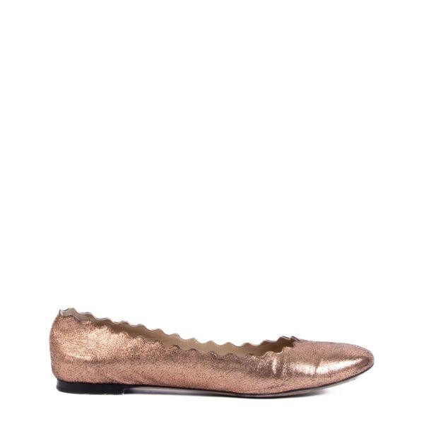 Chloé Rose Gold Lauren Scallop Ballet Flats