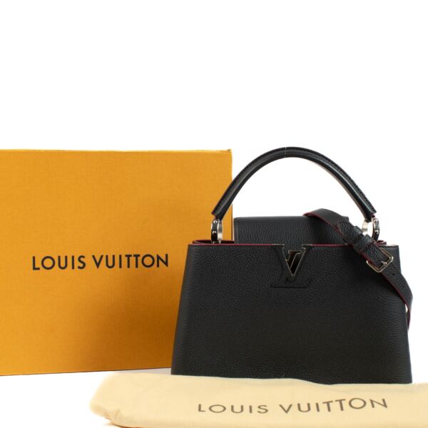Louis Vuitton Blue Leather Capucines MM Bag