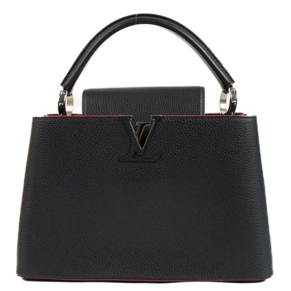 Louis Vuitton Blue Leather Capucines MM Bag