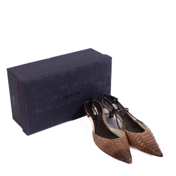Prada Ombré Python Sling Back Kitten Heels - Size 39