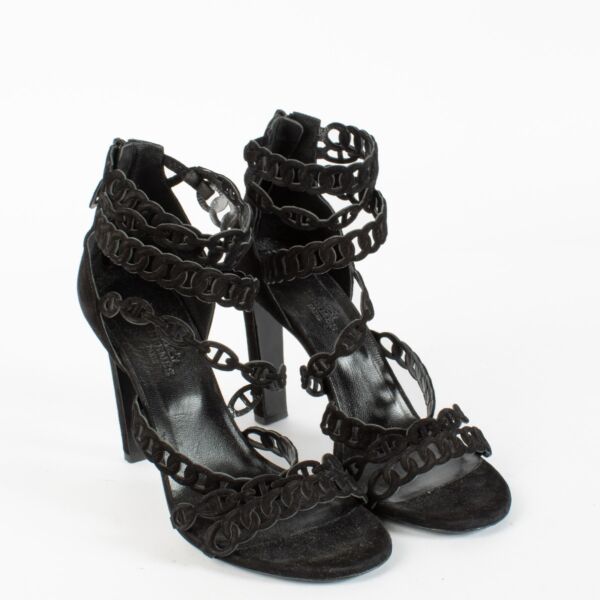 Hermès Black Naide Sandals — Size 39