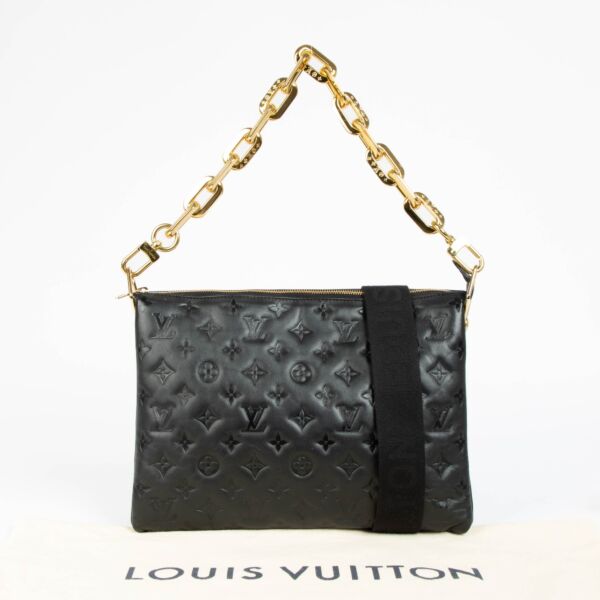 Louis Vuitton Black Lambskin Coussin MM Bag
