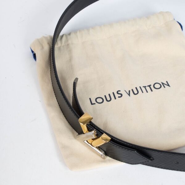 Louis Vuitton Black Epi Twist 30mm Belt - Size 90
