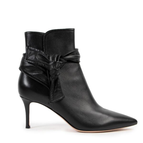 Gianvito Rossi Nappa Black Lane Mid Boots - Size 39