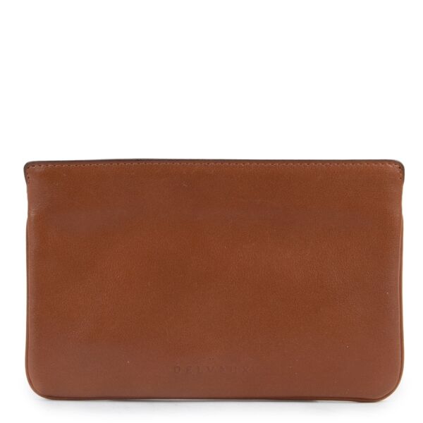 Original Delvaux Brown Calfskin Leather Wallet in good condition now for sale on Labellov vintage site with 2nd hand designer goods 