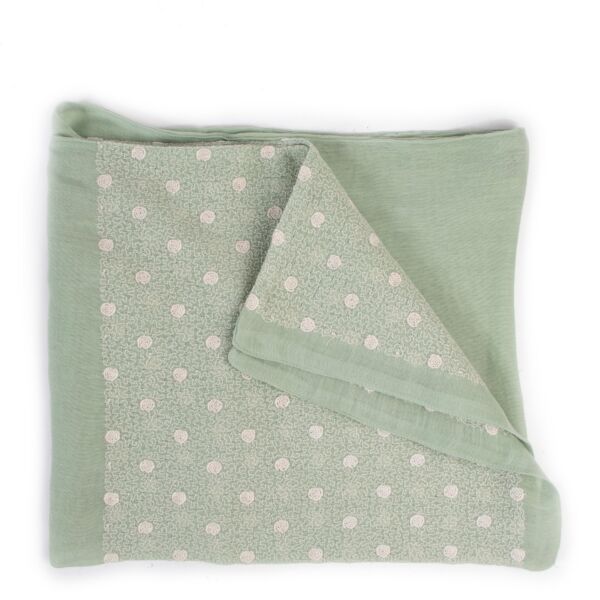 Shop safe online authentic Delvaux Light Green Linen Scarf at the right price.