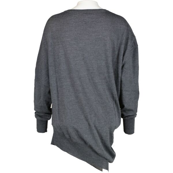 Balenciaga Grey Asymmetrical Knitwear Sweater - Size 38 