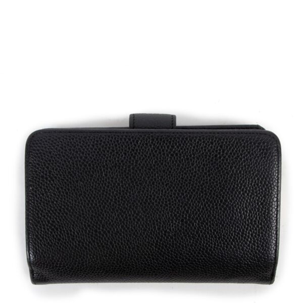 Chanel Black CC Timeless Caviar Leather Compact Wallet