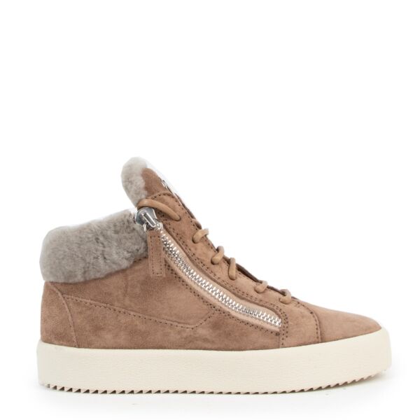 Shop safe online at Labellov in Antwerp these 100% authentic second hand Giuseppe Zanotti Beige Suede Sneakers - Size 36