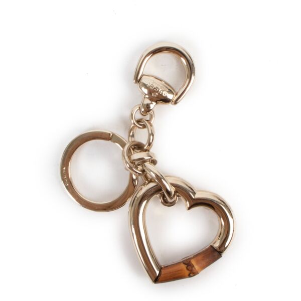 Gucci Silver Heart Horsebit Keychain