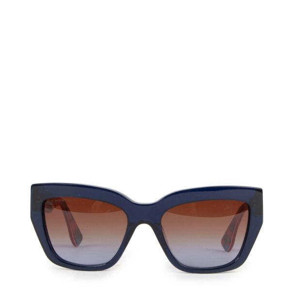 Miu Miu Navy Blue and Red Acetate Sunglasses