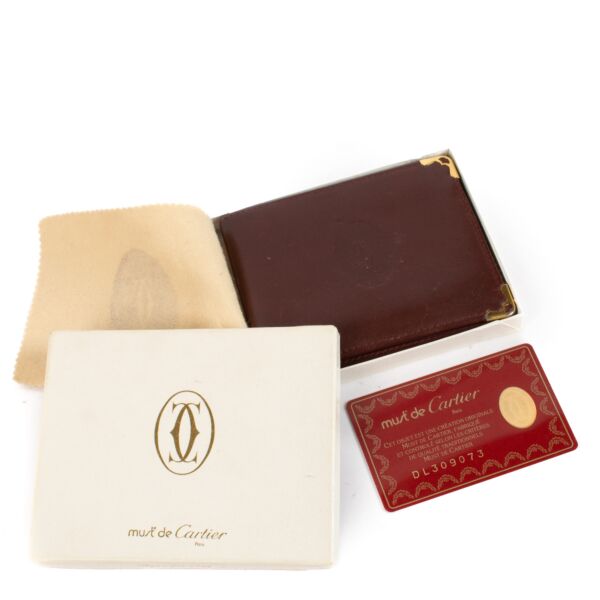 Cartier Burgundy Leather Flap Wallet