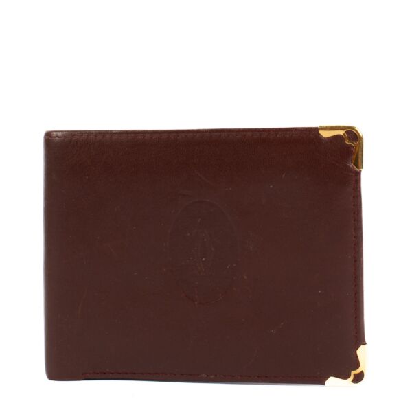 Cartier Burgundy Leather Flap Wallet