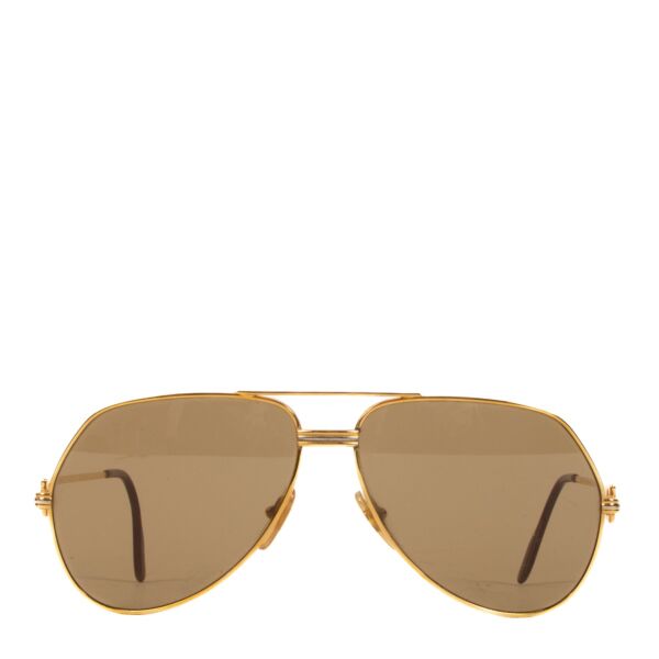 Cartier Gold Vendome Louis Aviator Sunglasses