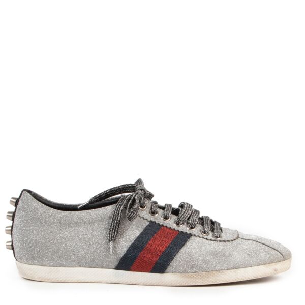 Refresh your footwear collection with the glitter Web stud sneakers f