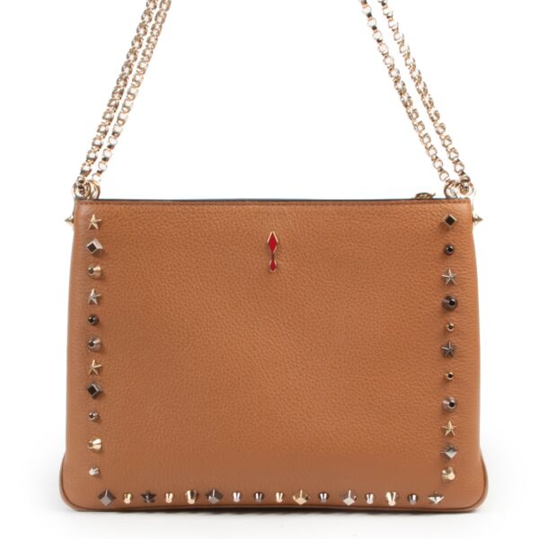 Christian Louboutin Cognac Spike  Shoulder Bag 