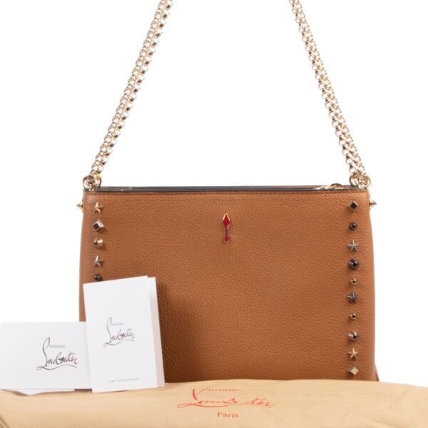 Christian Louboutin Cognac Spike  Shoulder Bag 