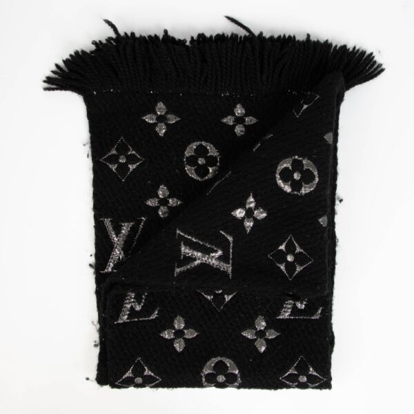 Shop this 100% authentic Louis Vuitton Black Logomania Scarf at Labellov.com