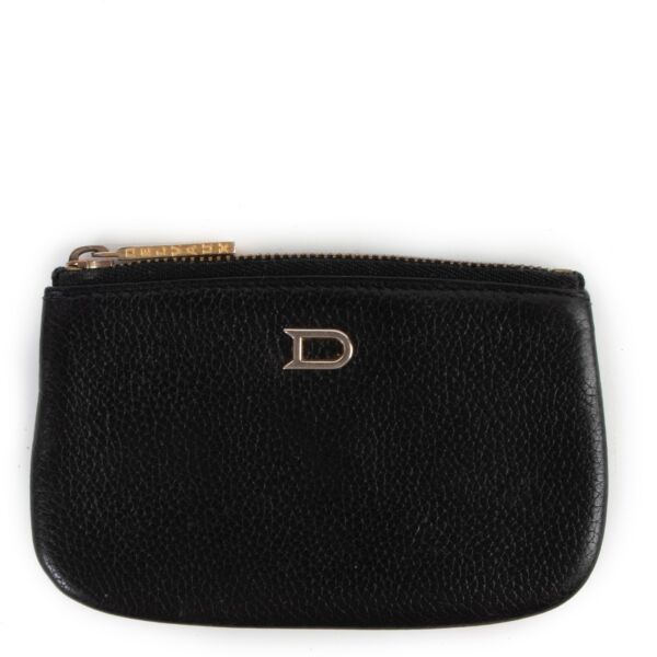 Delvaux Black Leather Card Holder Wallet