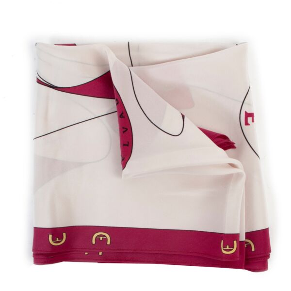 Shop safe online 100% authentic second hand Delvaux Purple Silk Scarf in very good condition at Labellov in Antwerp.