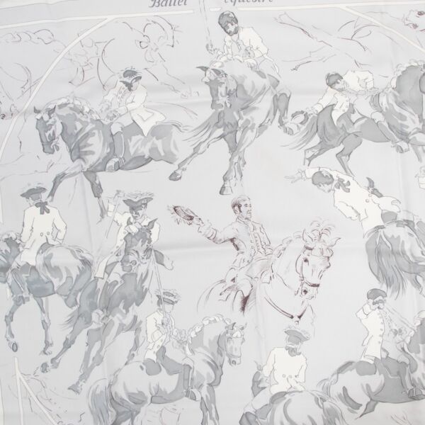 Hermès Grey Ballet Equestre Scarf