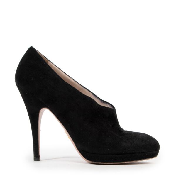 Prada Black Suede Booties - size 38 for the best price at Labellov 
