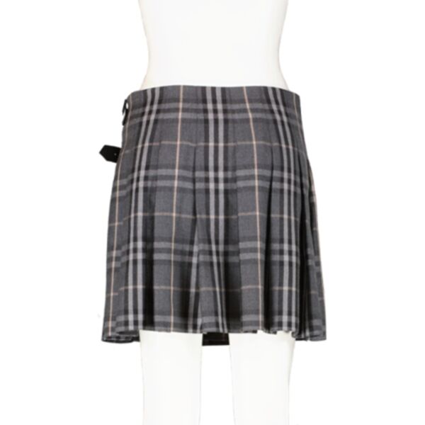 Burberry London Pleated Checked Wool Kilt Skirt - Size UK10