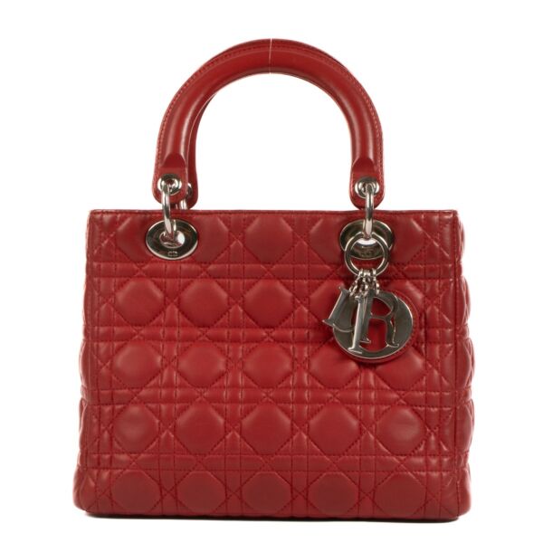 shop 100% authentic second hand Christian Dior Red Medium Lady Dior on Labellov.com