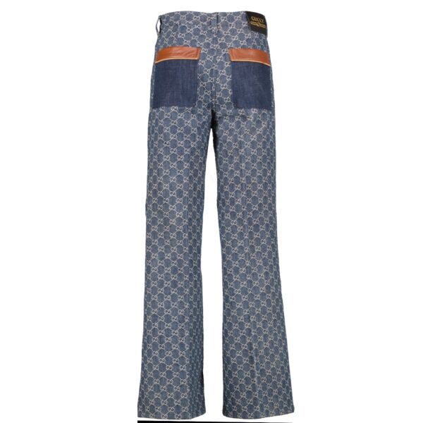 Gucci Denim GG Flared Trousers - Size 26
