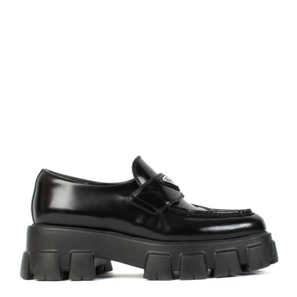 shop 100% authentic second hand Prada Black Platform Monolith Loafers - Size 38 on Labellov.com