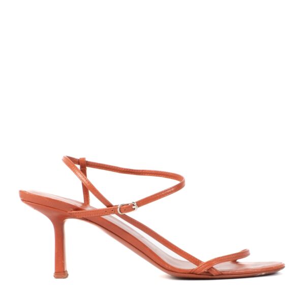 Shop 100% authentic The Row Red Leather Bare Sandals - Size 37 at Labellov.com.