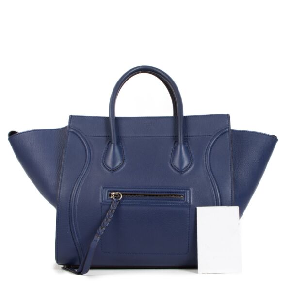 Celine Blue Medium Luggage Phantom Bag