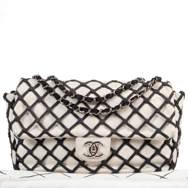 Chanel Black And White Limited Flap Bag 