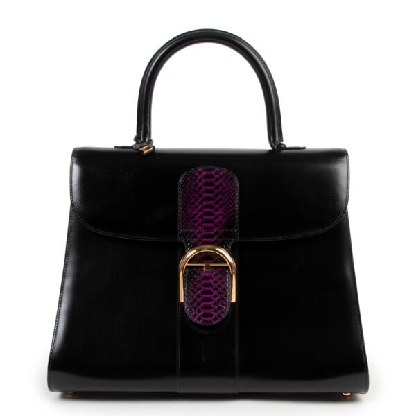 Exotic limited edition Delvaux Brillant Purple Python GM for sale at Labellov secondhand luxury in Antwerp.