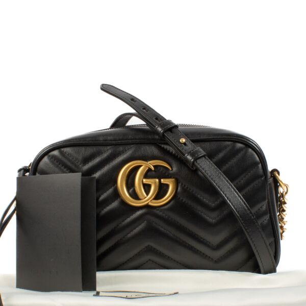 Gucci Black GG Marmont Camera Bag