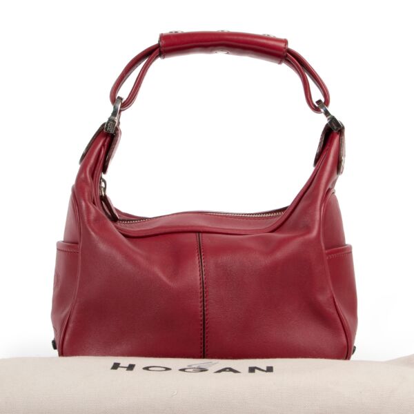 Tods Burgundy Top Handle Bag