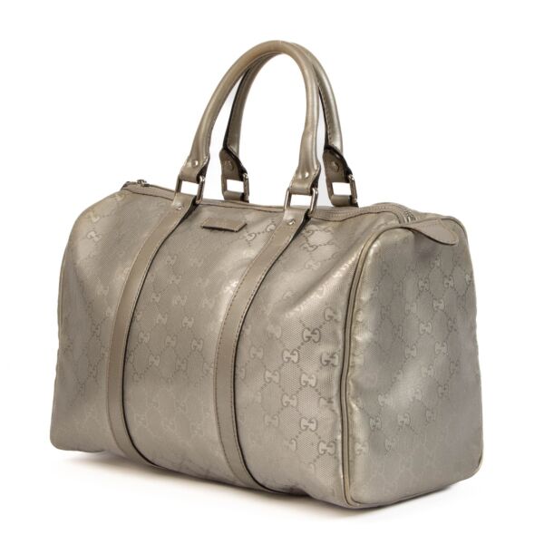 Gucci Silver Imprime GG Coated Canvas Joy Boston Bag