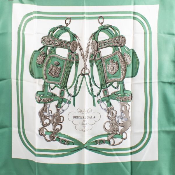 Hermès 90 Scarf Bride De Gala Green