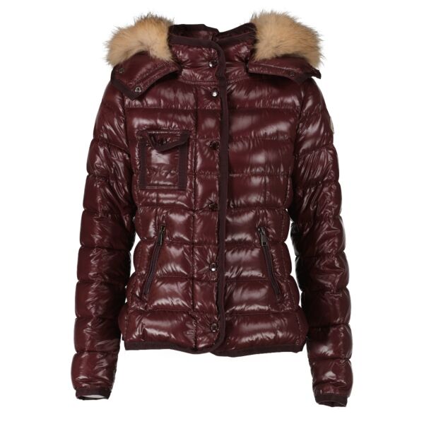 Moncler Burgundy Armoise Short Down Jacket