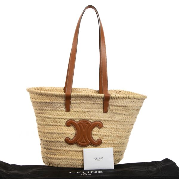 Celine Tan Medium Triomphe Classic Panier Bag
