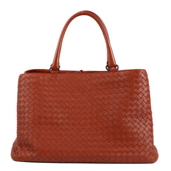 Bottega Veneta Brique Intrecciato Top Handle Bag