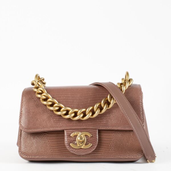 shop 100% authentic second hand Chanel Oud Rose Lizard Flap Bag on Labellov.com