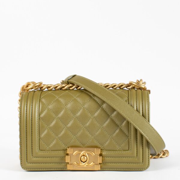 Chanel Green Small Caviar Boy Bag