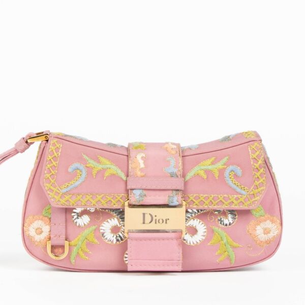 Shop this 100% authentic Christian Dior Pink Embroidered Limited Edition Columbus Clutch at Labellov.com