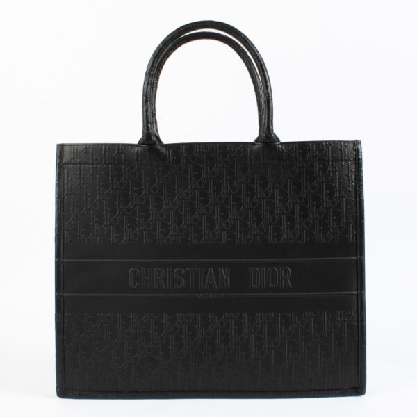 Dior Black Oblique Leather Large Book Tote