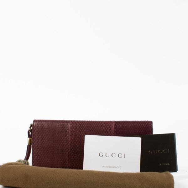 Gucci Purple Python Clutch Bag