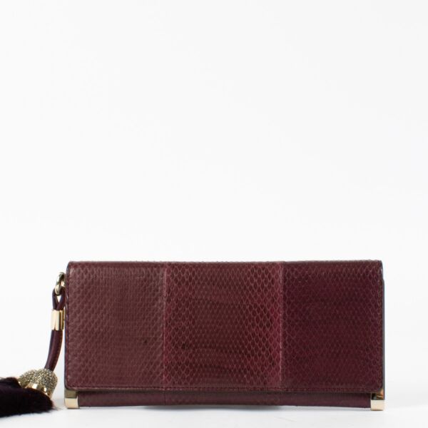 Gucci Purple Python Clutch Bag