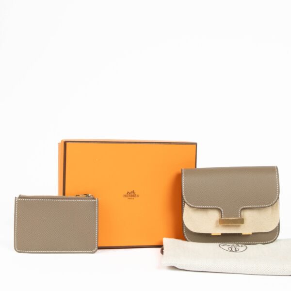 Hermès Constance Slim Wallet Etoupe Epsom GHW