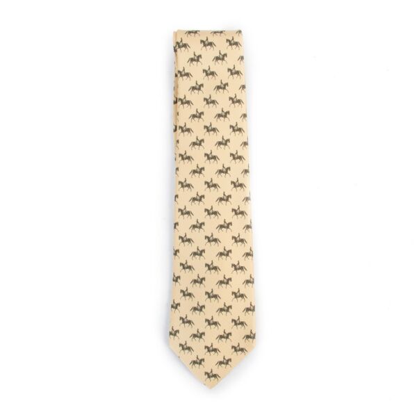 Buy in very good condition a Hermes Yellow Horse Print Tie