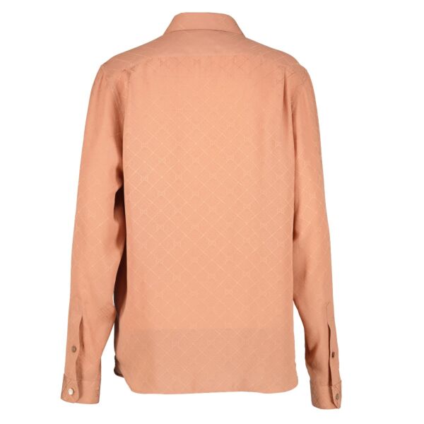 Gucci Dusty Pink GG Jacquard Silk Blouse - Size IT42